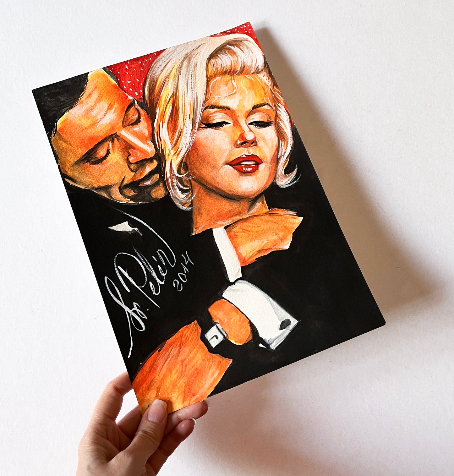 Marilyn Monroe, Marilyn Monroe, Yves Montand, Let's Make Love, LML, ORIGINAL Gouache painting, Artwork by Svetlana Pelin