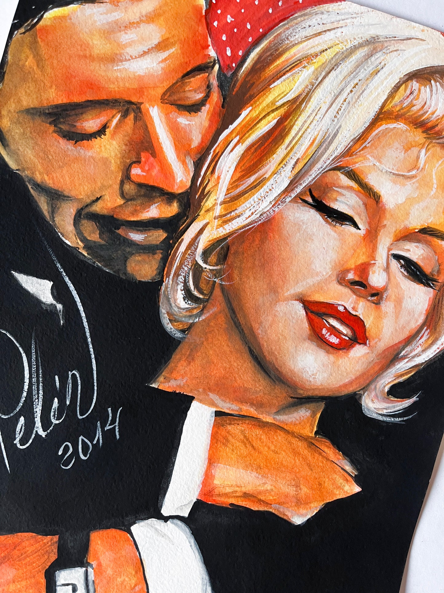 Marilyn Monroe, Marilyn Monroe, Yves Montand, Let's Make Love, LML, ORIGINAL Gouache painting, Artwork by Svetlana Pelin