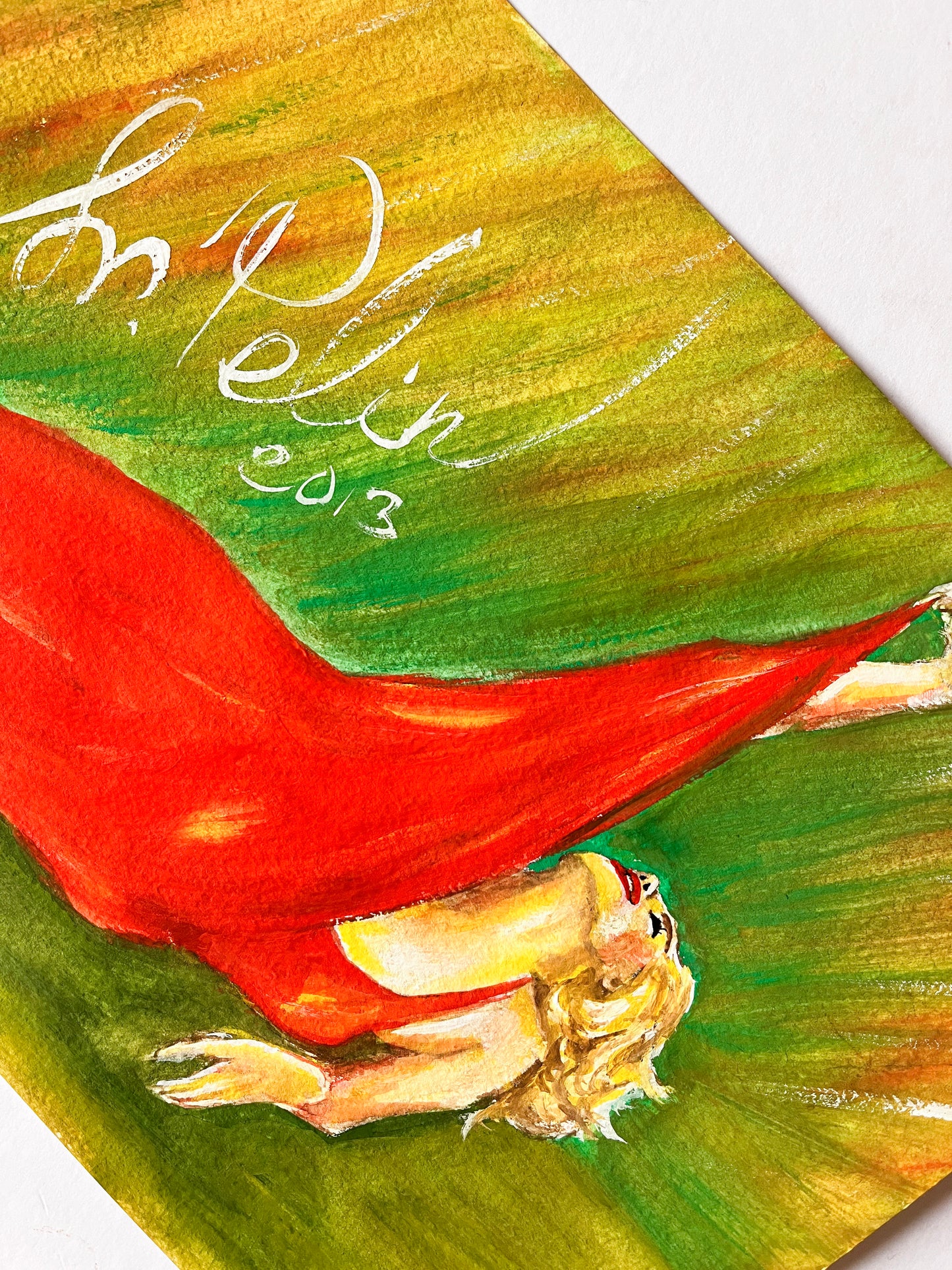 Marilyn Monroe, Red dress, Milton Greene, ORIGINAL Gouache painting, Artwork by Svetlana Pelin