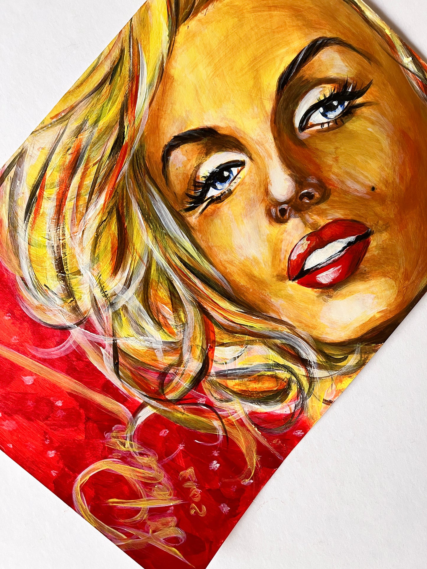 Marilyn Monroe, Milton Greene, Black coat, ORIGINAL Acrylic painting, Artwork by Svetlana Pelin