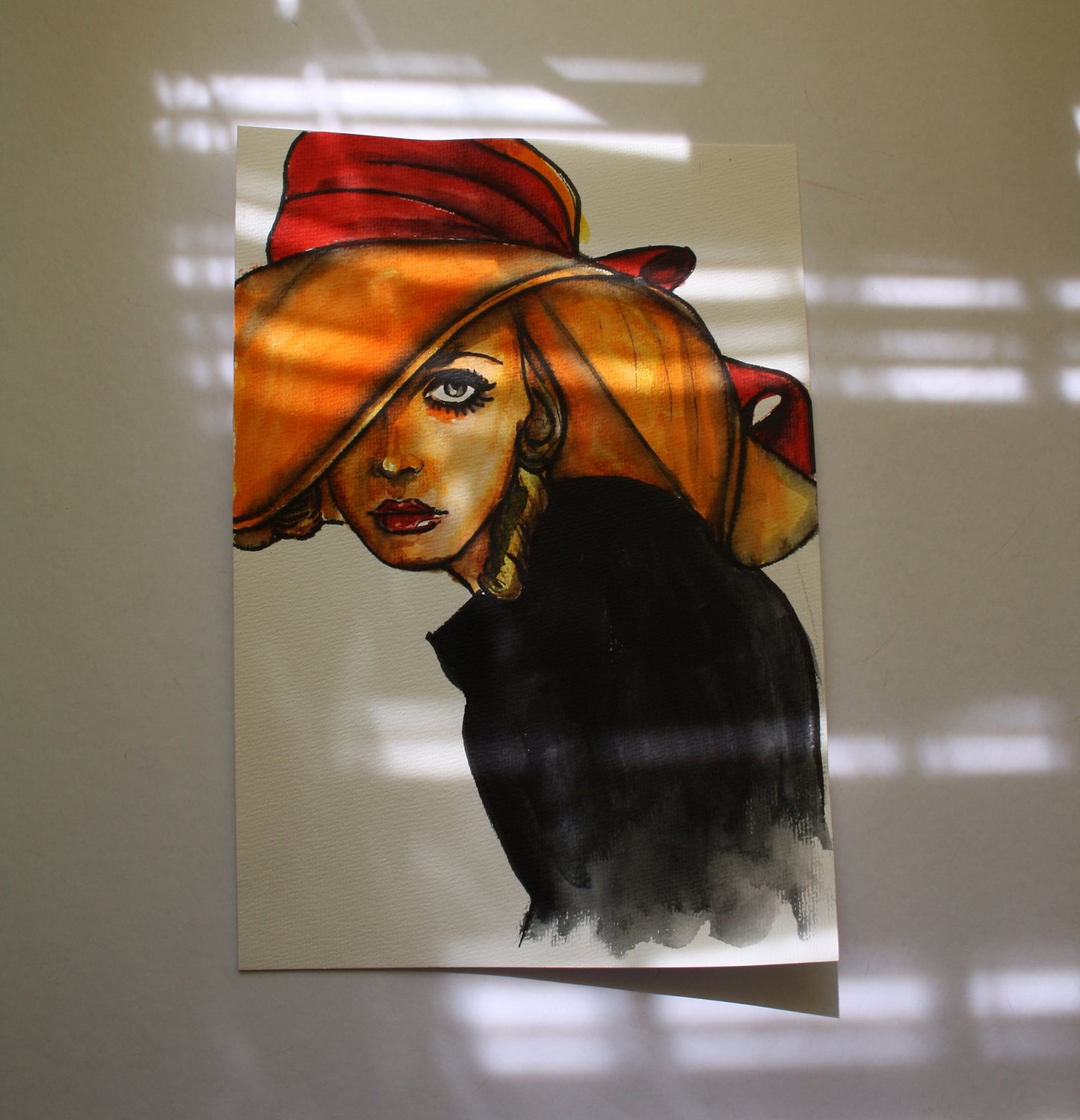 Twiggy, ORIGINAL Watercolor Painting, Artwork by Svetlana Pelin