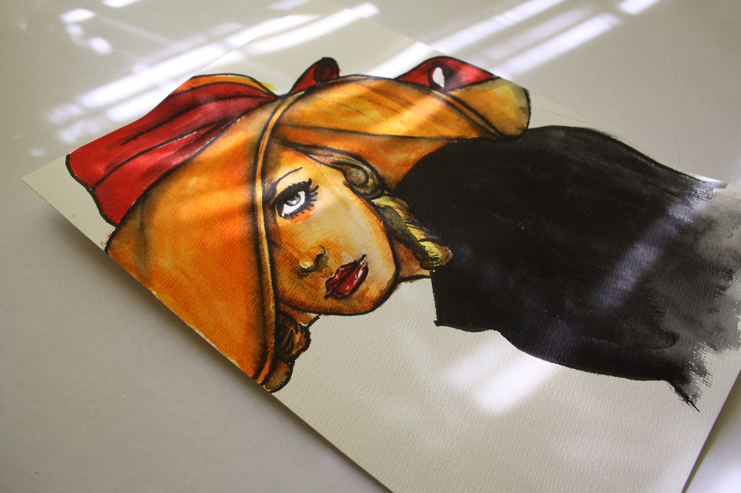 Twiggy, ORIGINAL Watercolor Painting, Artwork by Svetlana Pelin