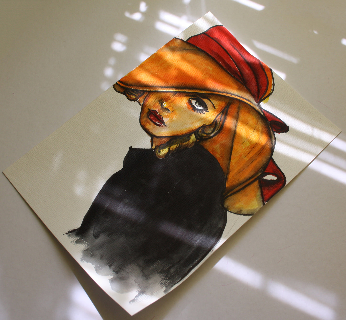 Twiggy, ORIGINAL Watercolor Painting, Artwork by Svetlana Pelin