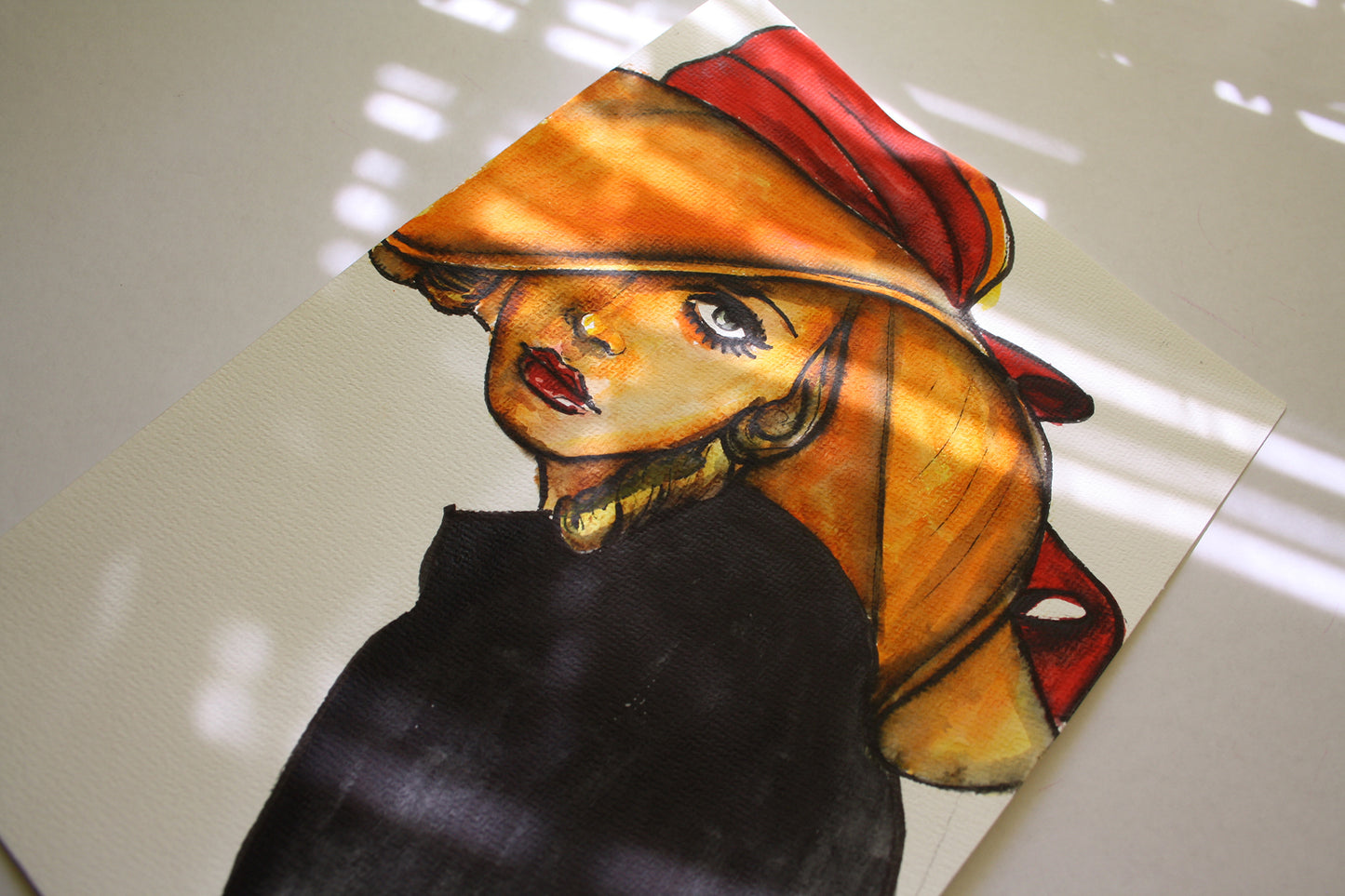 Twiggy, ORIGINAL Watercolor Painting, Artwork by Svetlana Pelin