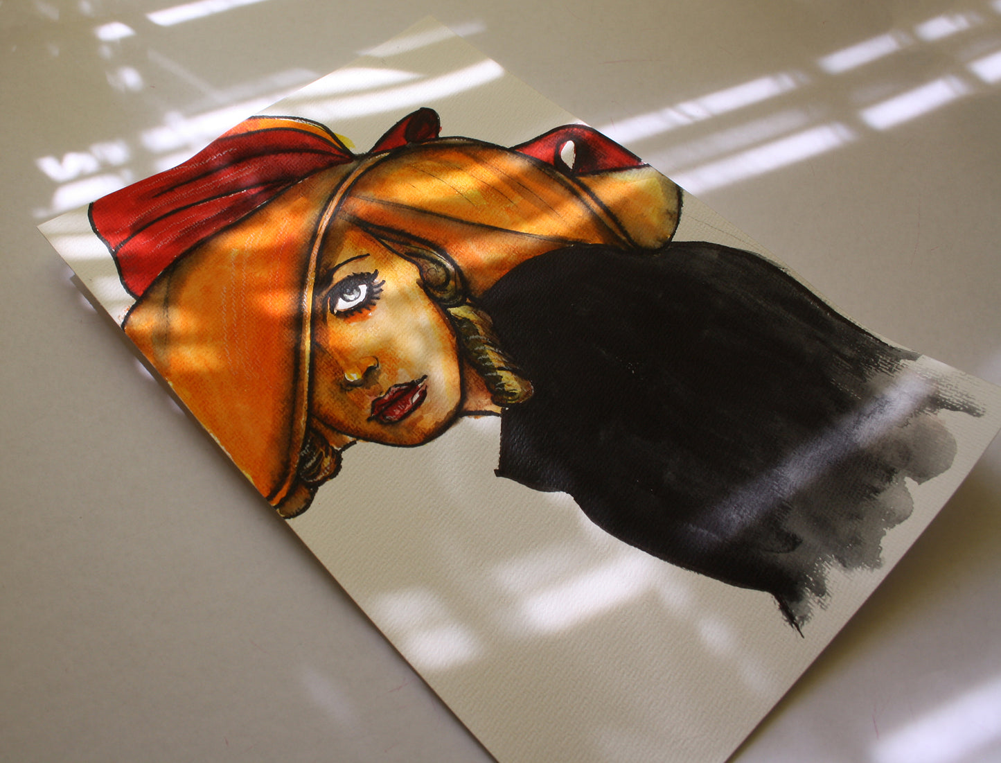 Twiggy, ORIGINAL Watercolor Painting, Artwork by Svetlana Pelin