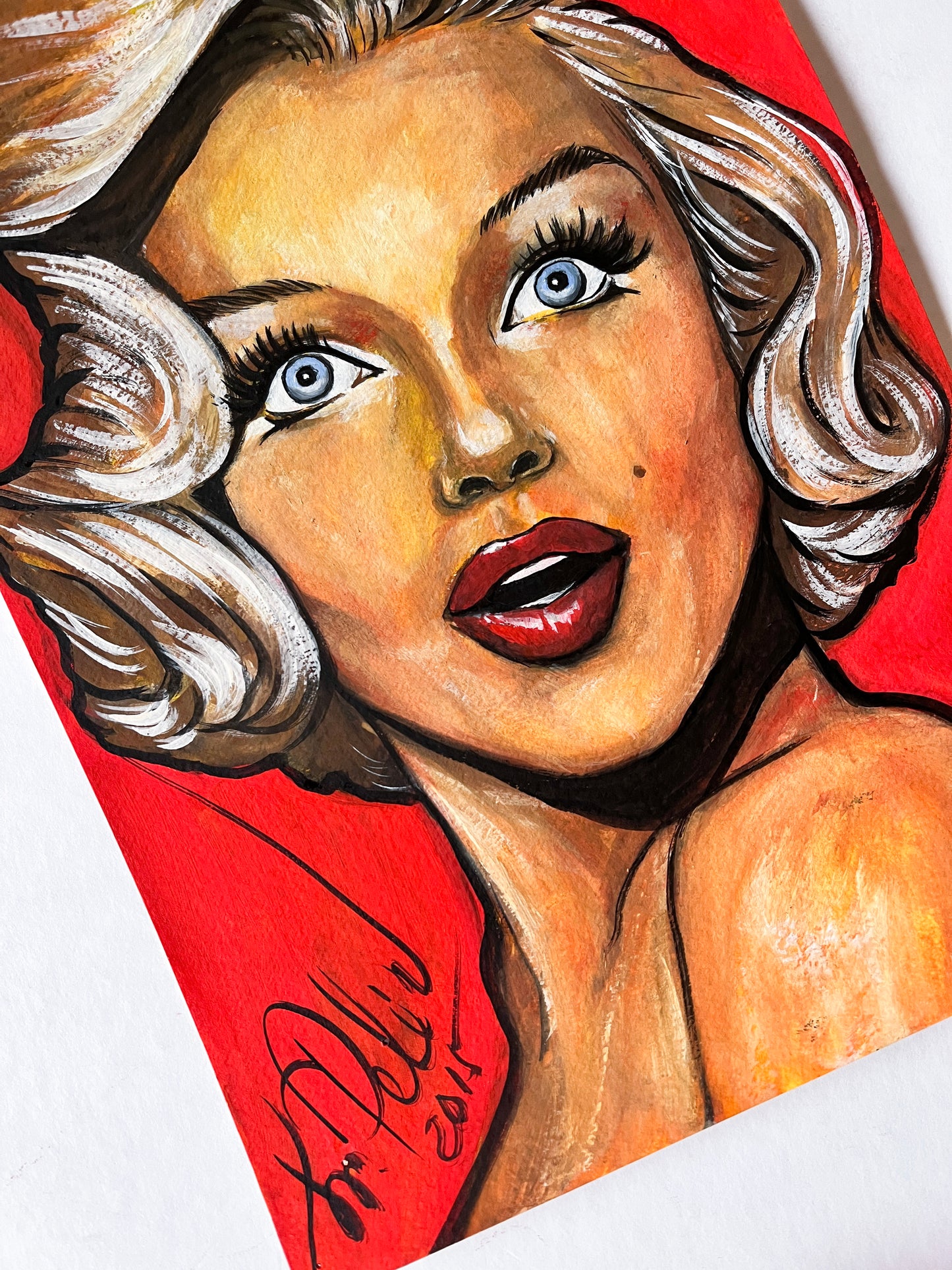 Marilyn Monroe, How to Marry a Millionaire, HTMM, ORIGINAL Gouache painting, Artwork by Svetlana Pelin