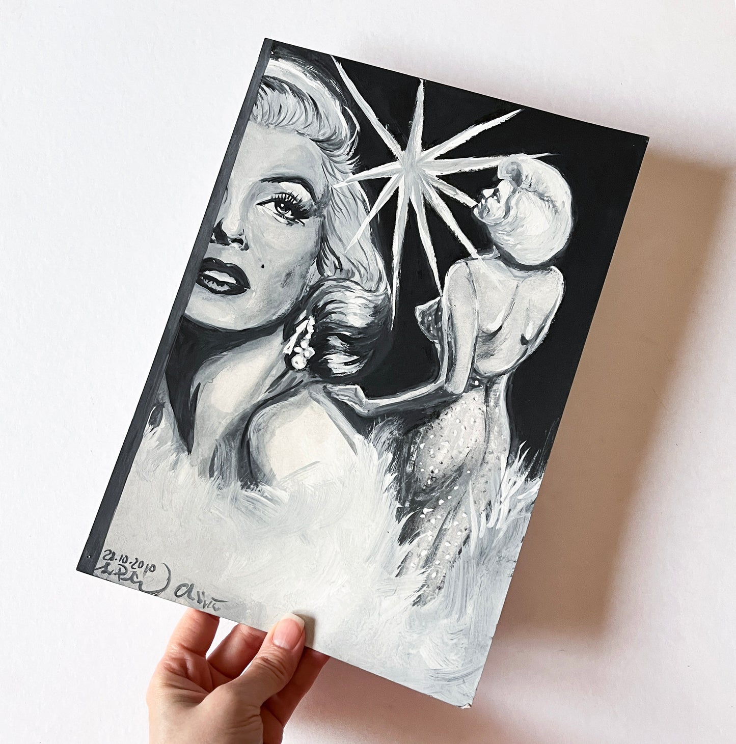 Marilyn Monroe, Happy Birthday Mr. President, Frank Powolny, ORIGINAL Gouache painting, Artwork by Svetlana Pelin