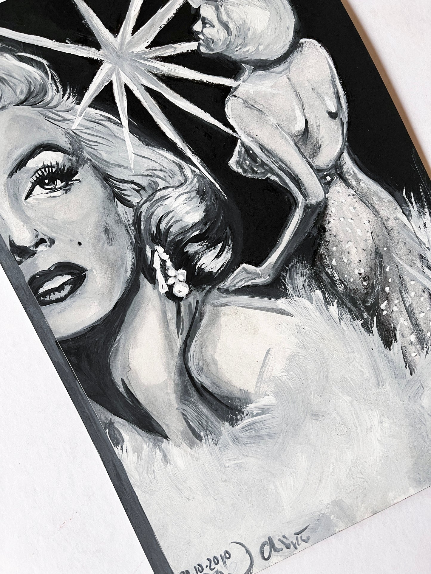 Marilyn Monroe, Happy Birthday Mr. President, Frank Powolny, ORIGINAL Gouache painting, Artwork by Svetlana Pelin