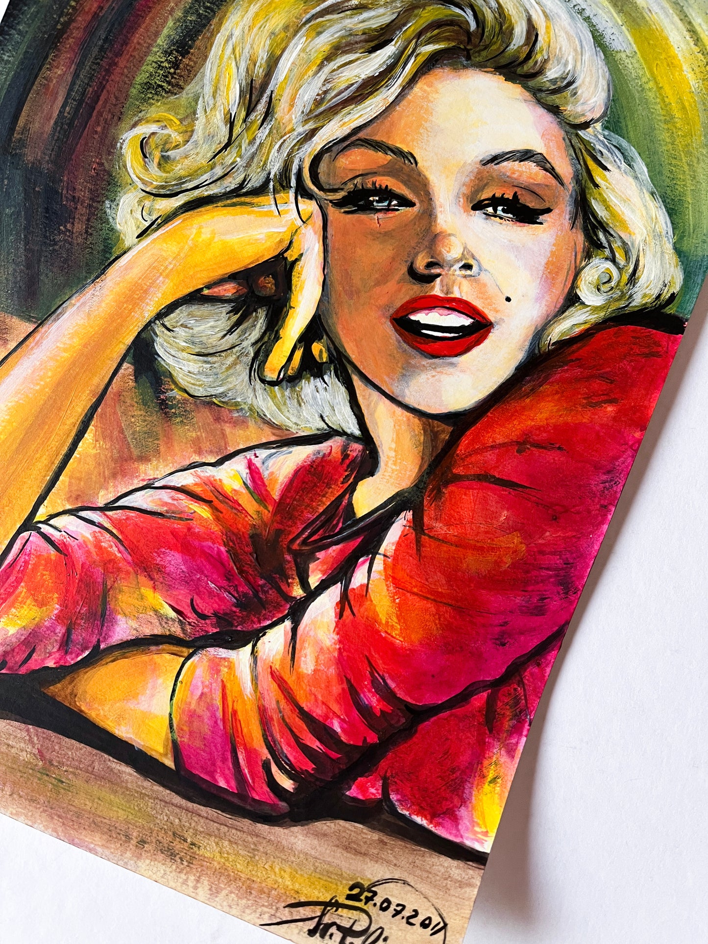 Marilyn Monroe, Pink blouse, George Barris, ORIGINAL Acrylic painting, Artwork by Svetlana Pelin