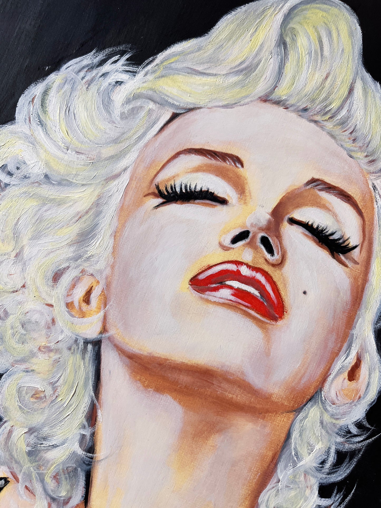 Marilyn Monroe, Milton Greene, Black coat, ORIGINAL Oil painting, Artwork by Svetlana Pelin