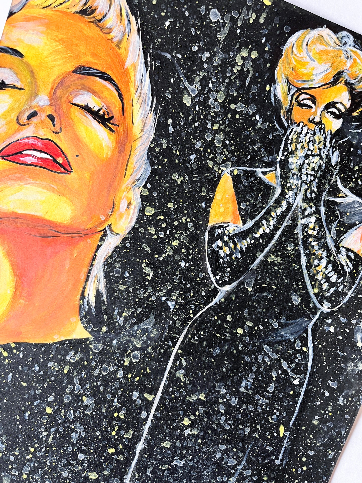 Marilyn Monroe, Black Dress, Bert Stern, Milton Greene, ORIGINAL Acrylic painting, Artwork by Svetlana Pelin