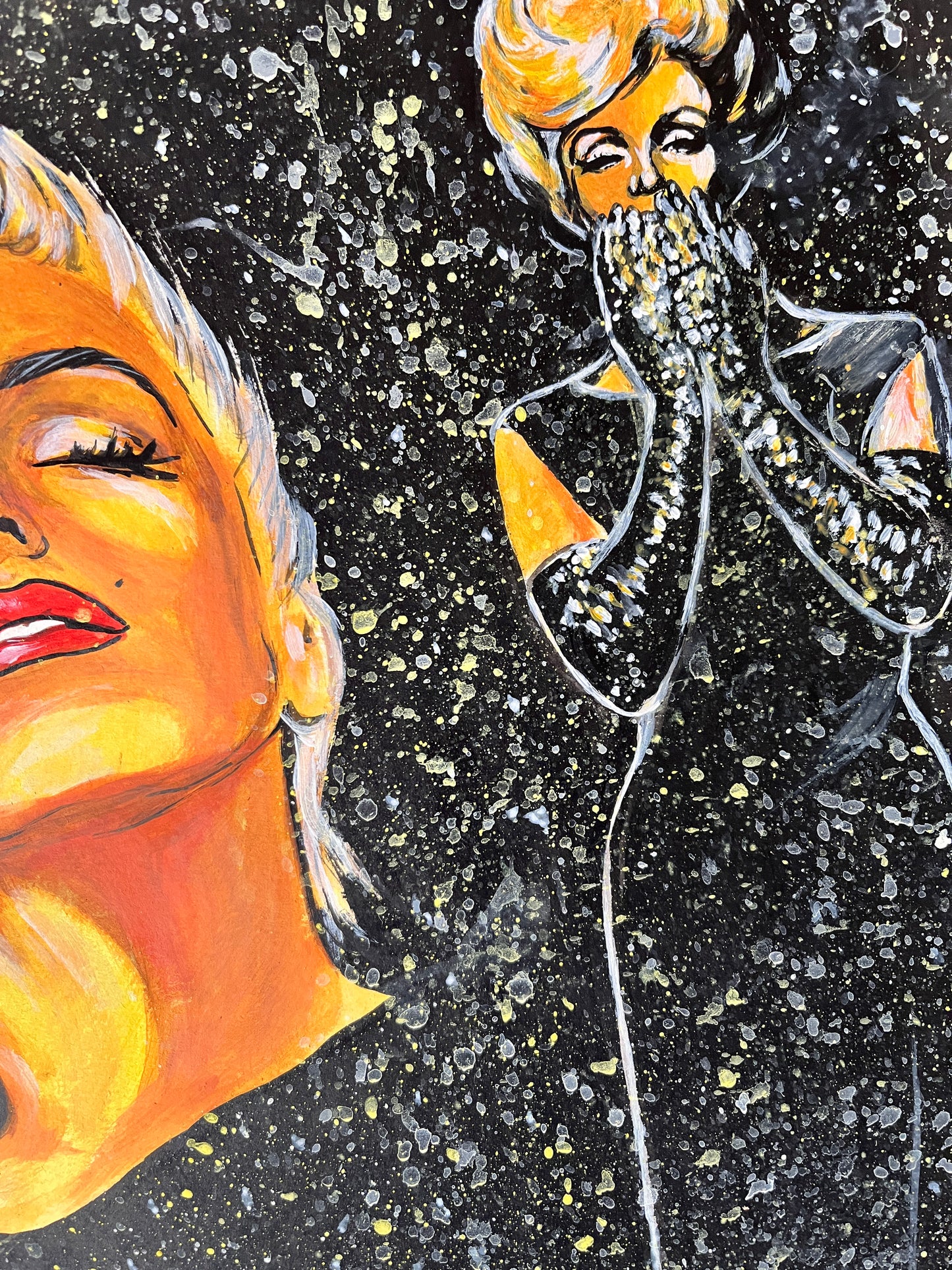 Marilyn Monroe, Black Dress, Bert Stern, Milton Greene, ORIGINAL Acrylic painting, Artwork by Svetlana Pelin