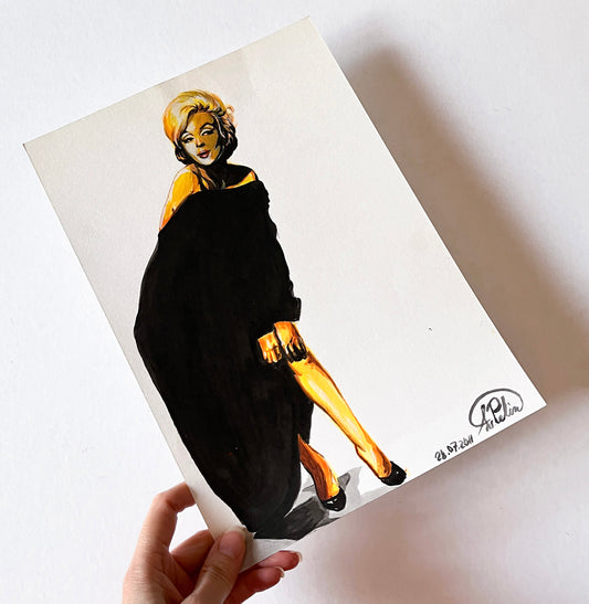 Marilyn Monroe, Black Dress, Bert Stern, ORIGINAL Acrylic painting, Artwork by Svetlana Pelin