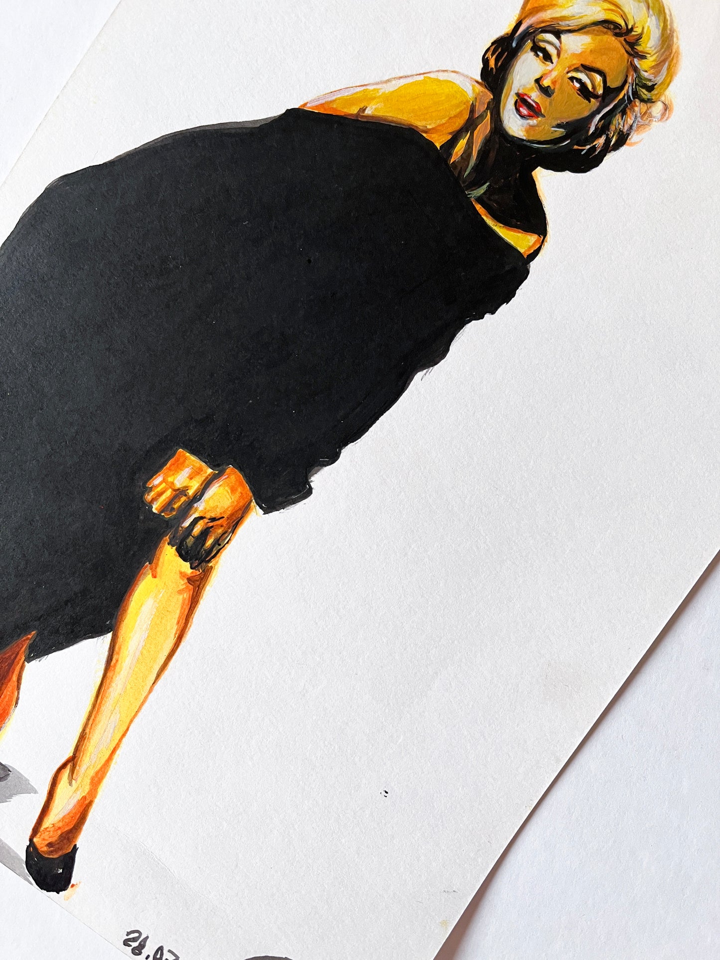 Marilyn Monroe, Black Dress, Bert Stern, ORIGINAL Acrylic painting, Artwork by Svetlana Pelin
