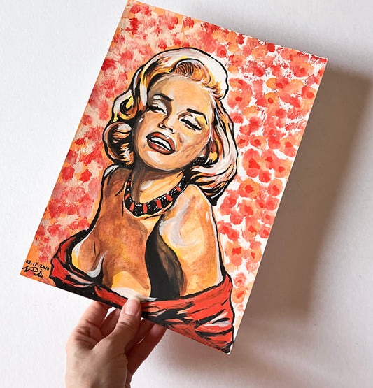 Marilyn Monroe, Frank Powolny, ORIGINAL Gouache painting, Artwork by Svetlana Pelin