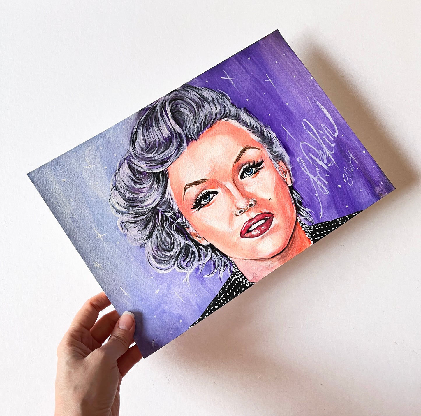 Marilyn Monroe, Milton Greene, ORIGINAL Gouache painting, Artwork by Svetlana Pelin