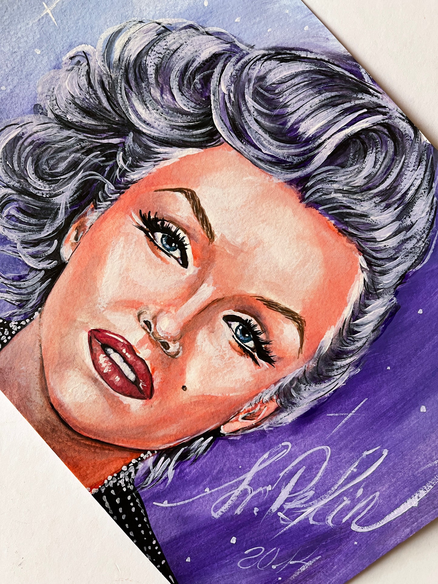 Marilyn Monroe, Milton Greene, ORIGINAL Gouache painting, Artwork by Svetlana Pelin
