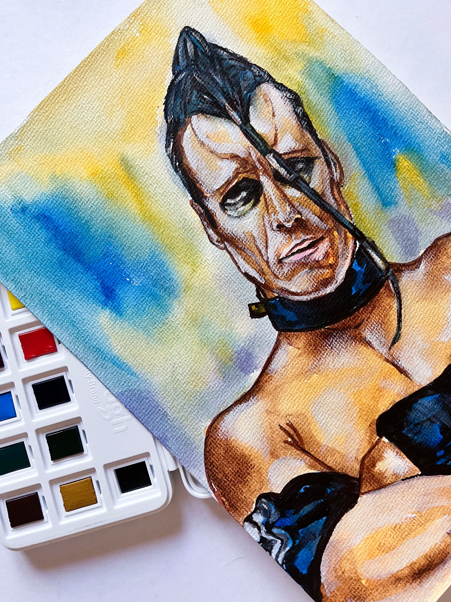 Doyle Wolfgang von Frankenstein, Misfits, ORIGINAL Watercolor Painting, Artwork by Svetlana Pelin