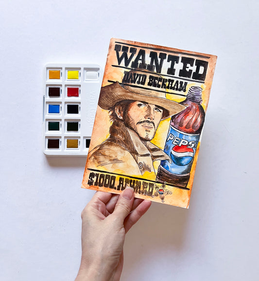 David Beckham, ORIGINAL watercolor painting, Artwork by Svetlana Pelin