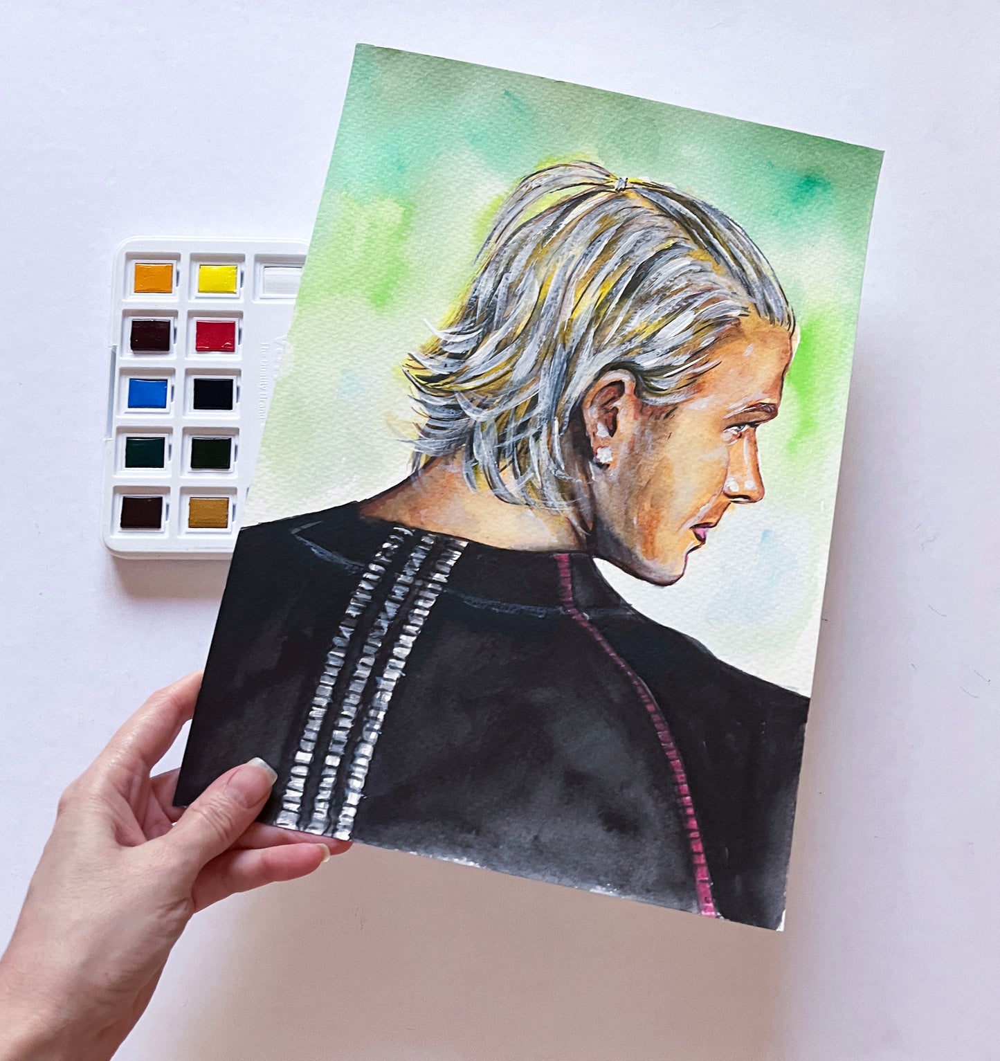 David Beckham, ORIGINAL Watercolor Painting, Artwork by Svetlana Pelin