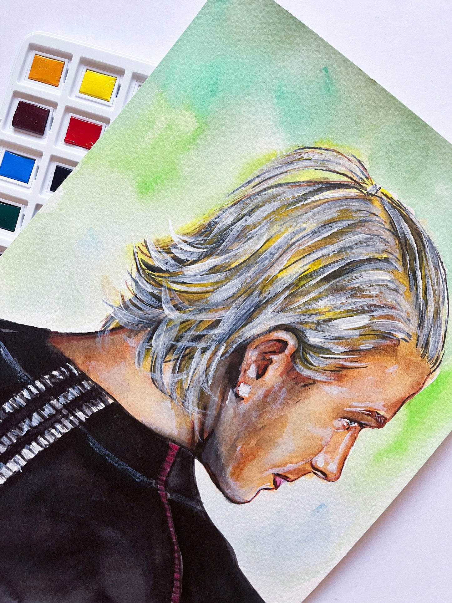David Beckham, ORIGINAL Watercolor Painting, Artwork by Svetlana Pelin