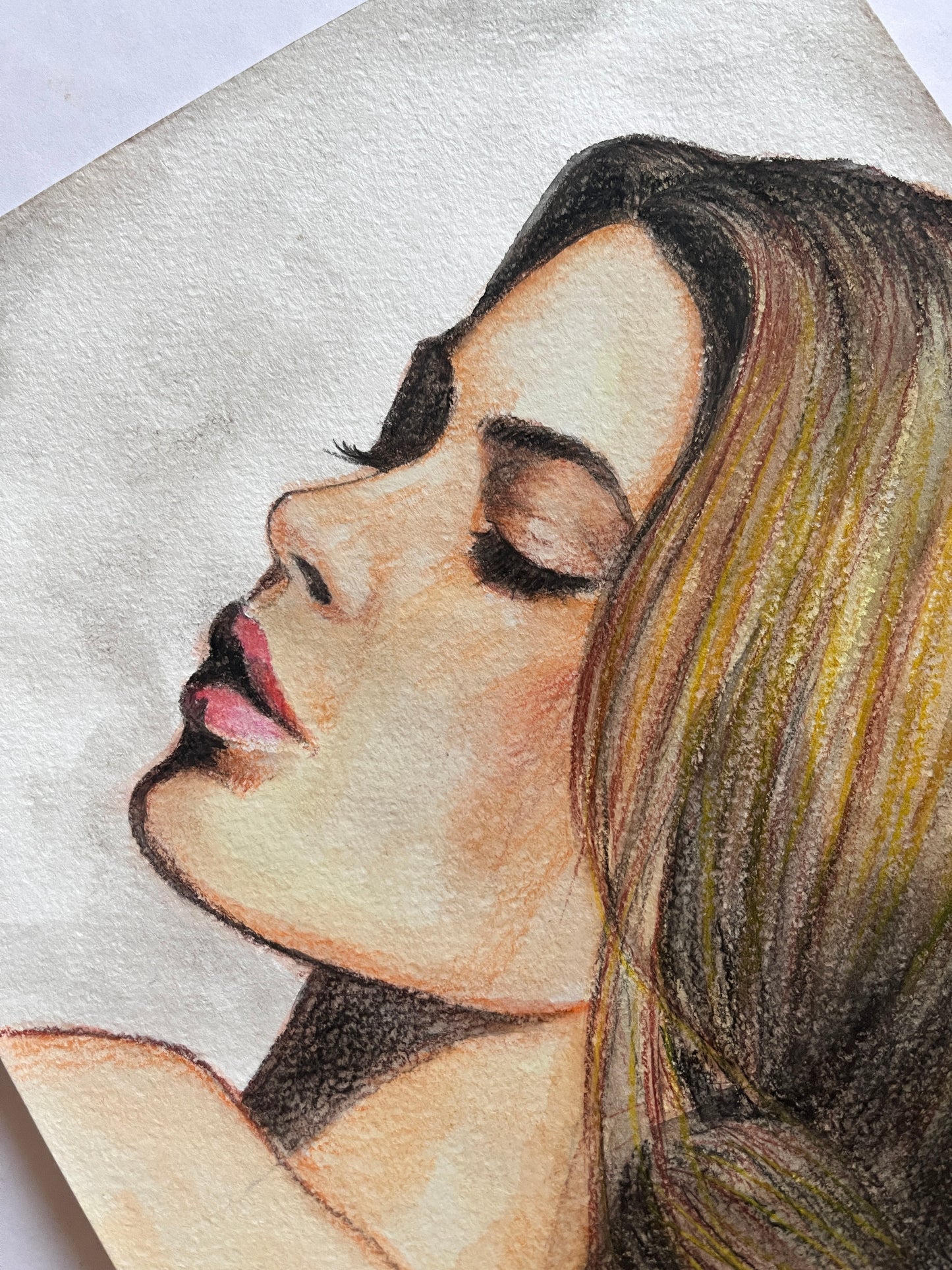 Doutzen Kroes, ORIGINAL Watercolor pencils drawing , Artwork by Svetlana Pelin