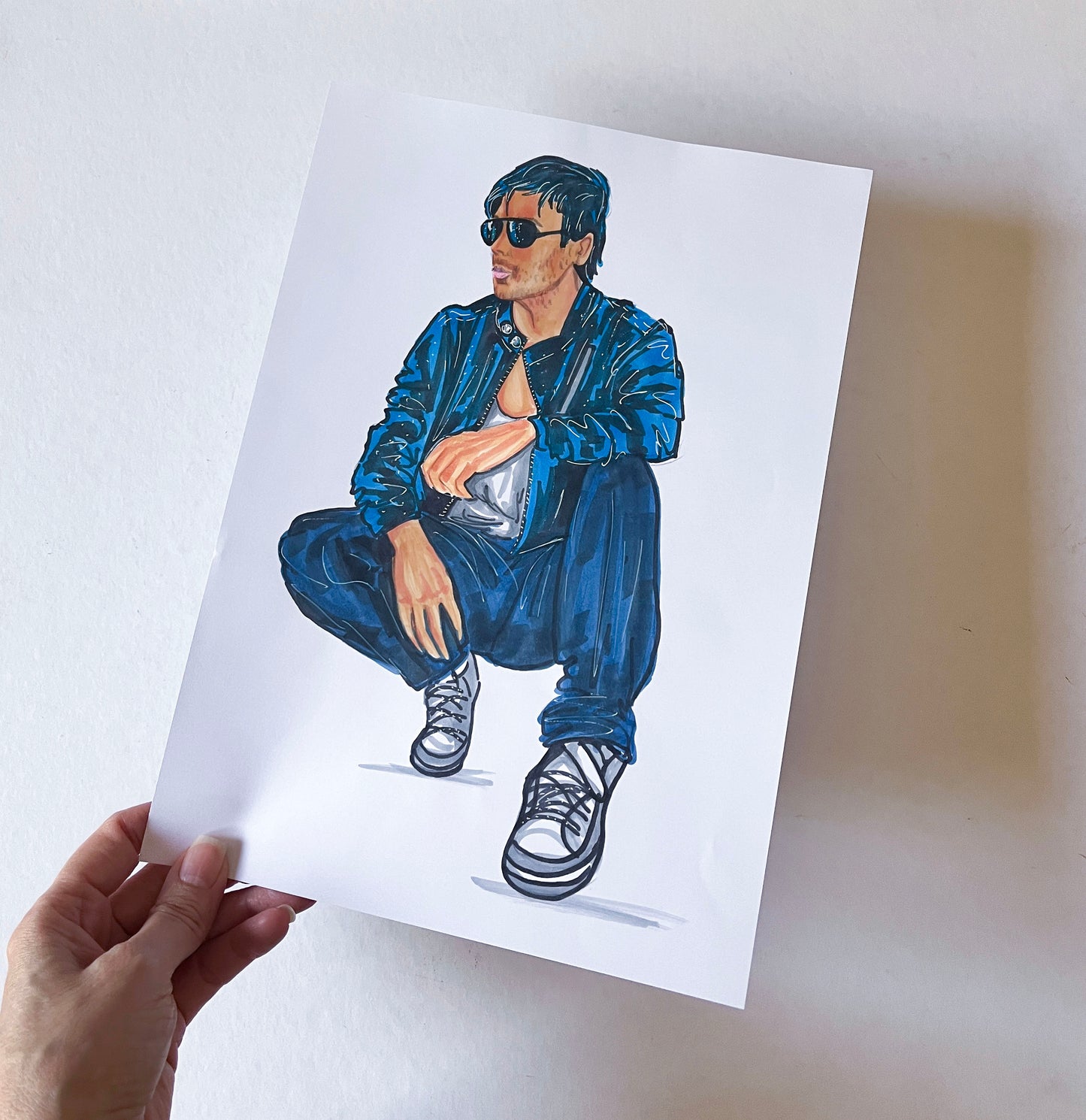 Enrique Iglesias, ORIGINAL Marker drawing, Artwork by Svetlana Pelin