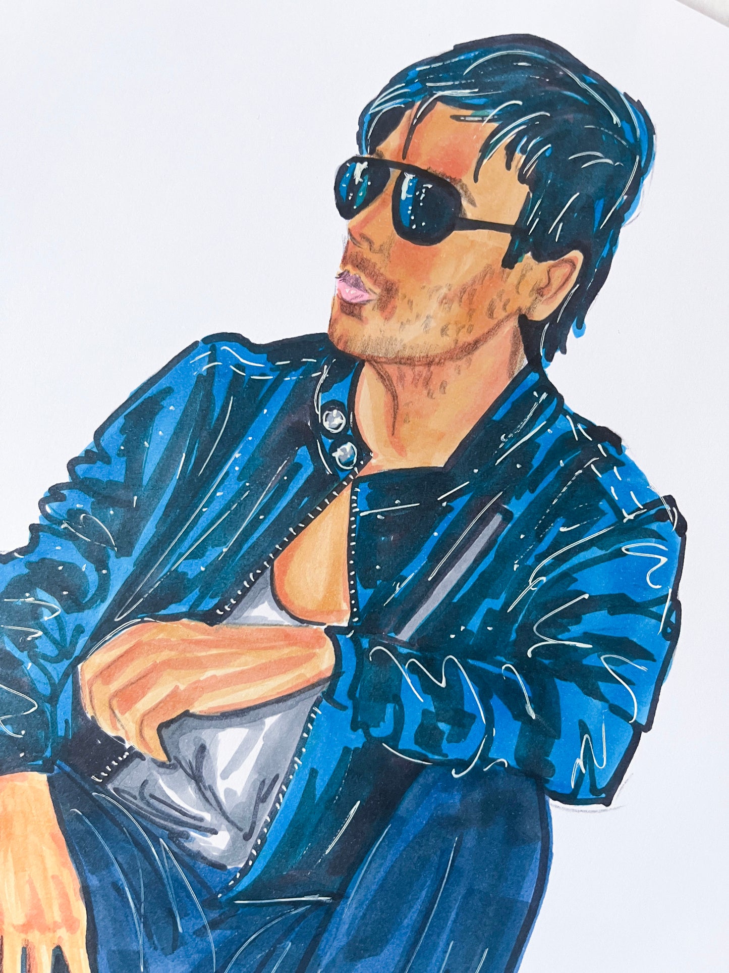 Enrique Iglesias, ORIGINAL Marker drawing, Artwork by Svetlana Pelin