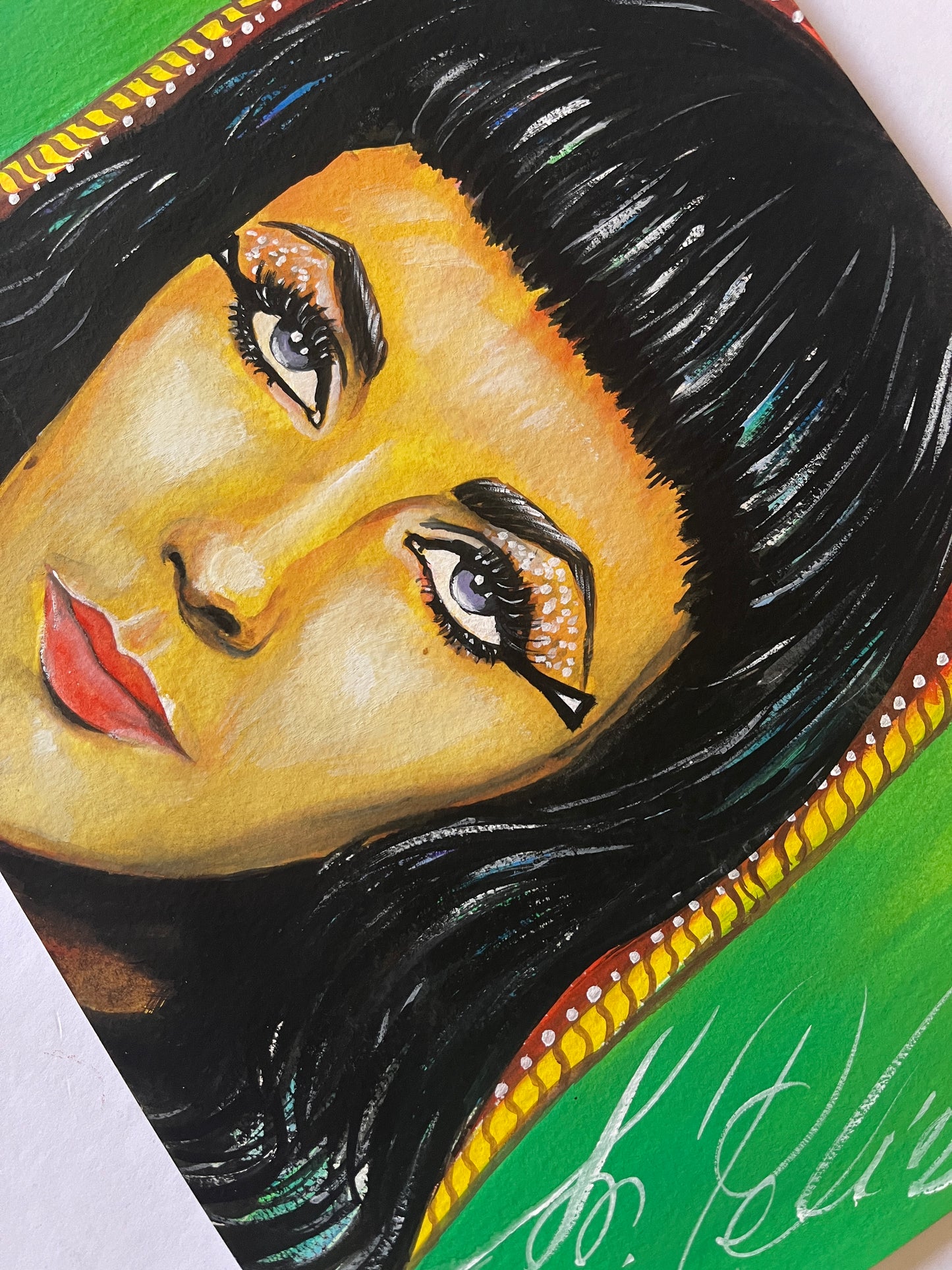 Elizabeth Taylor, Cleopatra, ORIGINAL Gouache Painting, Artwork by Svetlana Pelin