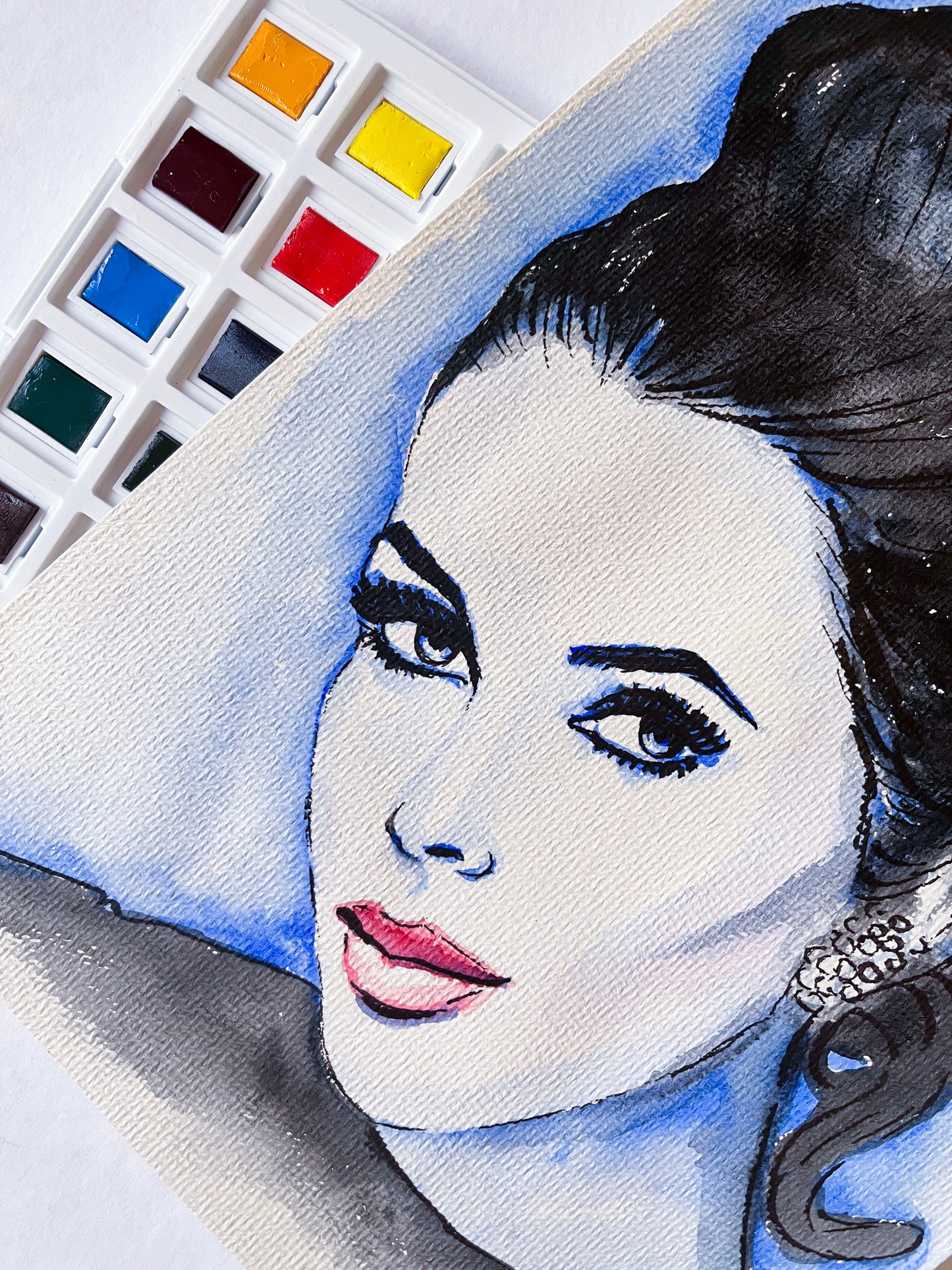 Elizabeth Taylor, ORIGINAL Watercolour Painting, Artwork by Svetlana Pelin