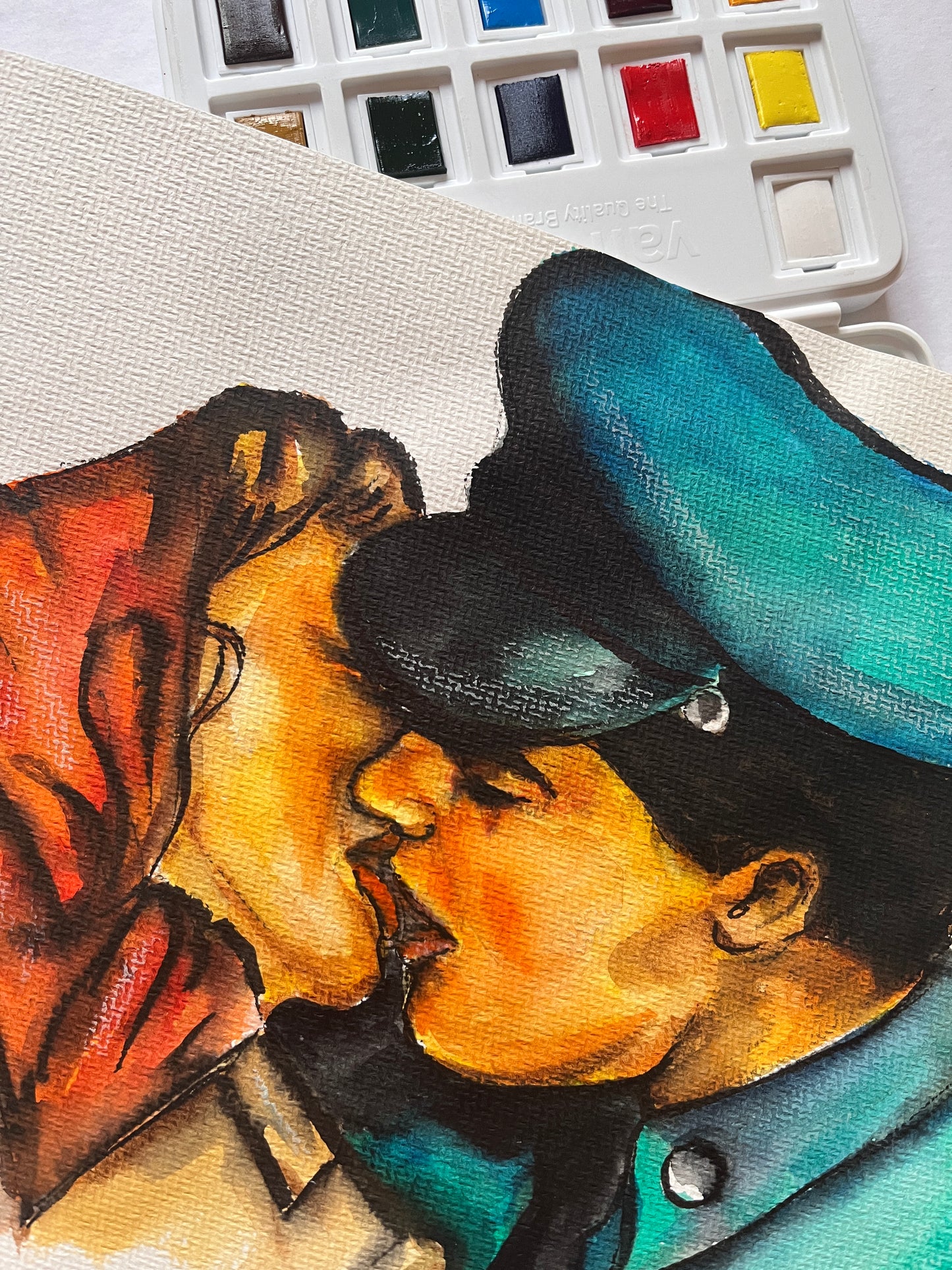 Elvis Presley, Juliet Prowse, G.I. Blues, ORIGINAL Watercolor Painting, Artwork by Svetlana Pelin
