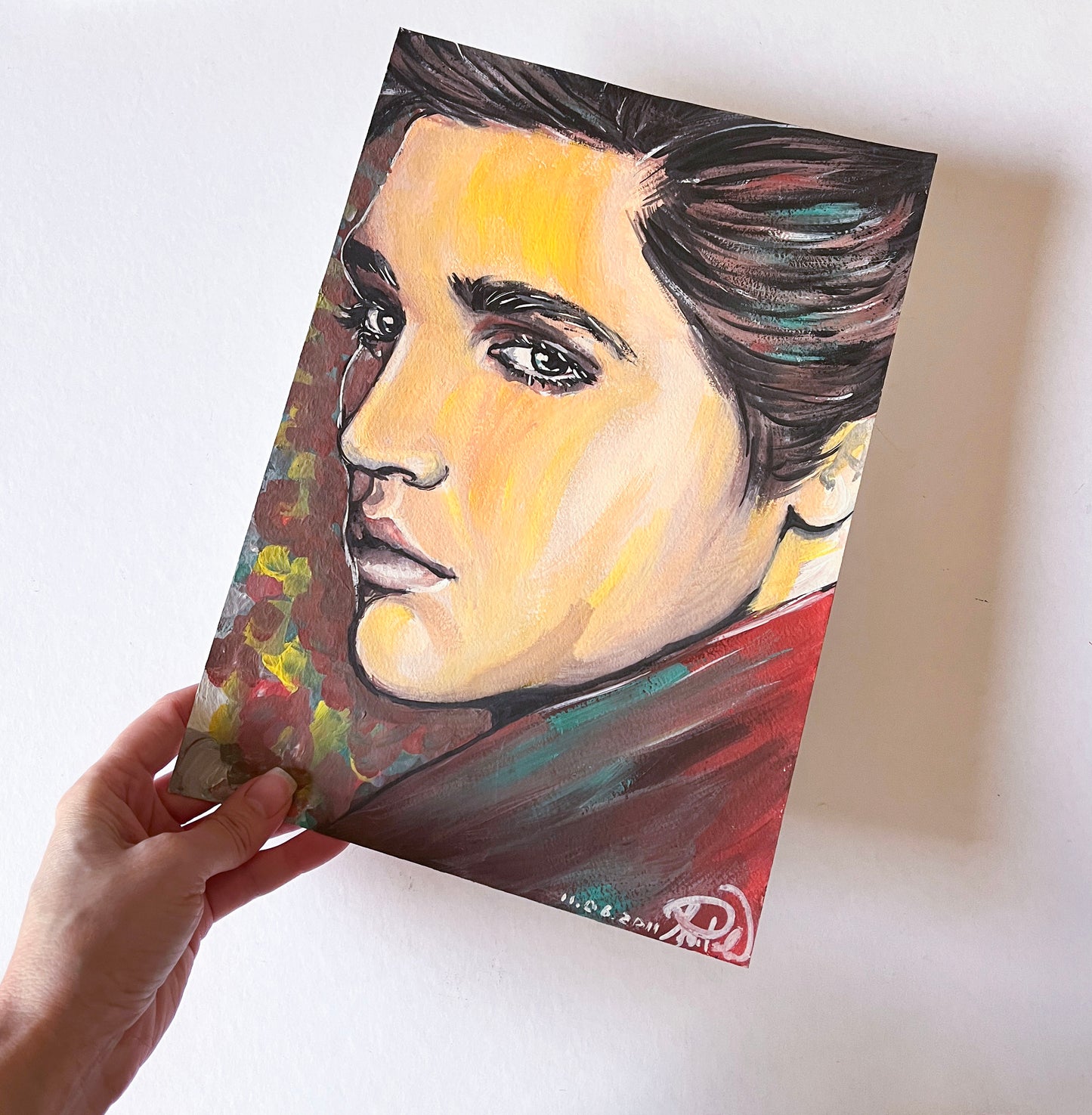 Elvis Presley, ORIGINAL Gouache painting, Artwork by Svetlana Pelin