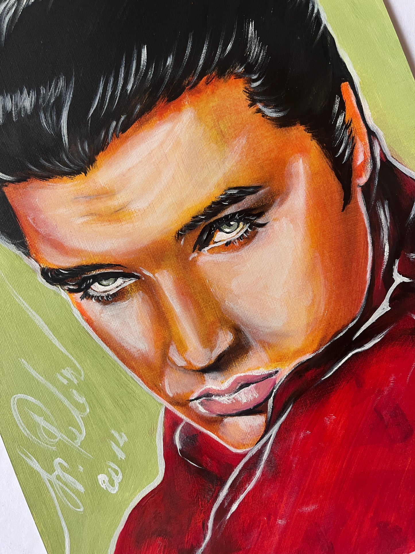 Elvis Presley, Red Shirt, ORIGINAL Oil painting, Artwork by Svetlana Pelin