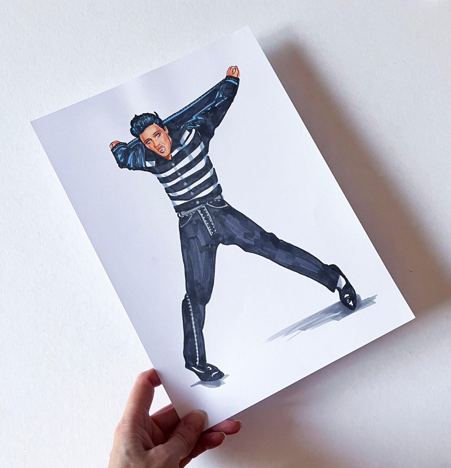 Elvis Presley, Jailhouse Rock, ORIGINAL Marker drawing, Artwork by Svetlana Pelin