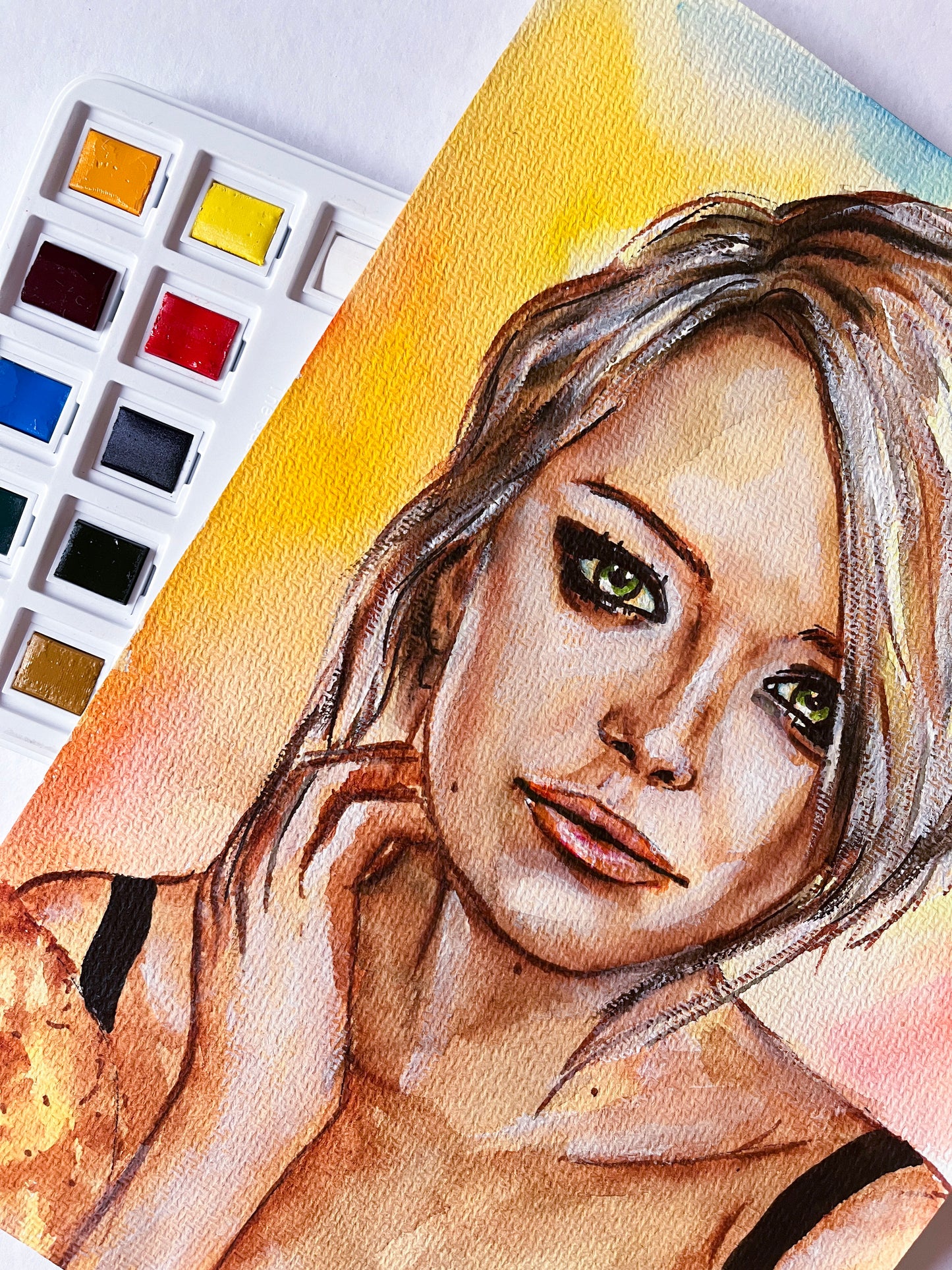 Emma Stone, ORIGINAL Watercolr Painting, Artwork by Svetlana Pelin