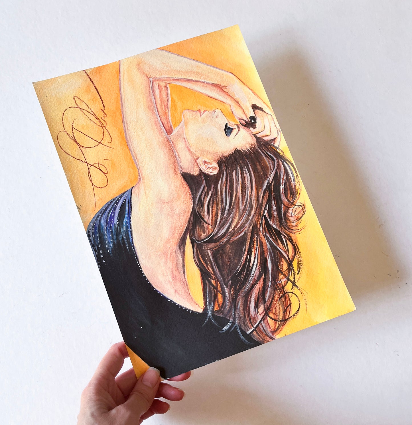 Eva Longoria, ORIGINAL Watercolor Pencils drawing, Artwork by Svetlana Pelin