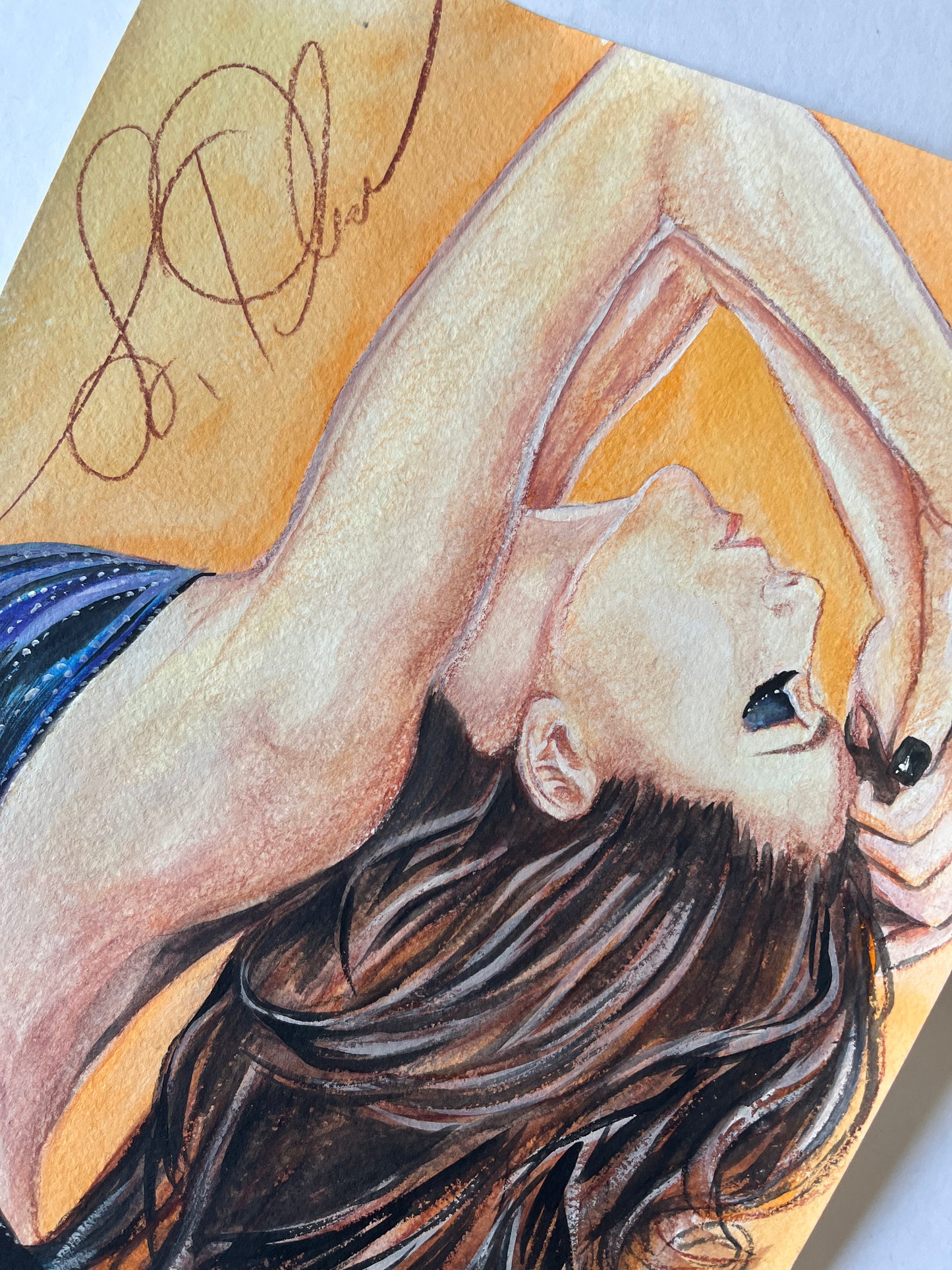 Eva Longoria, ORIGINAL Watercolor Pencils drawing, Artwork by Svetlana Pelin
