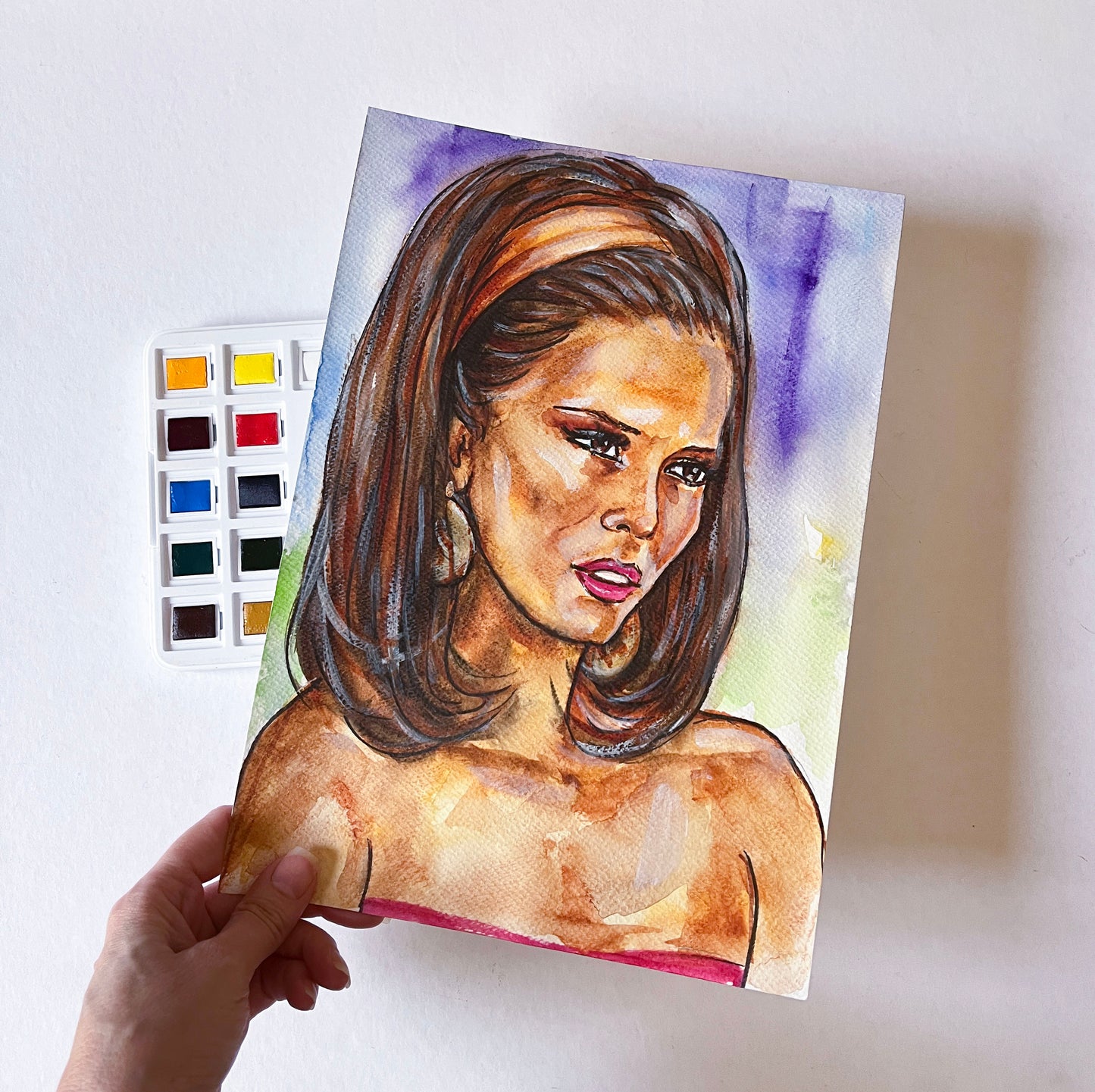 Eva Longoria, Gabrielle Solis, Desperate Housewives, Gabby, ORIGINAL Watercolor Painting, Artwork by Svetlana Pelin