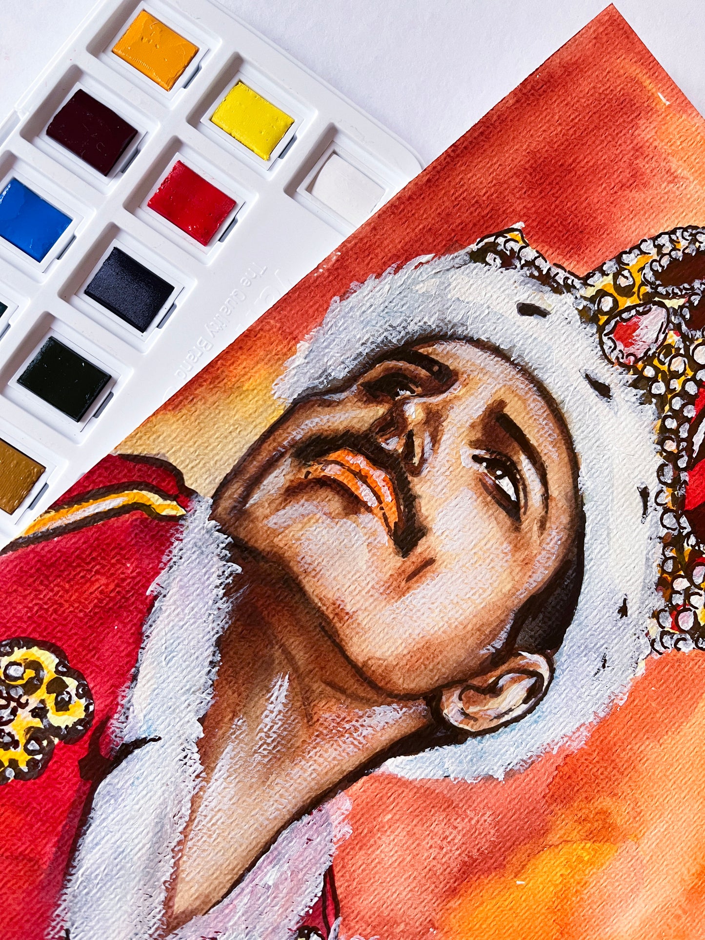 Freddie Mercury, Crown, ORIGINAL Watercolor Painting, Artwork by Svetlana Pelin