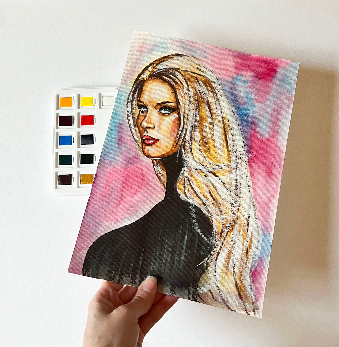 Gisele Bündchen, ORIGINAL Watercolor Painting, Artwork by Svetlana Pelin