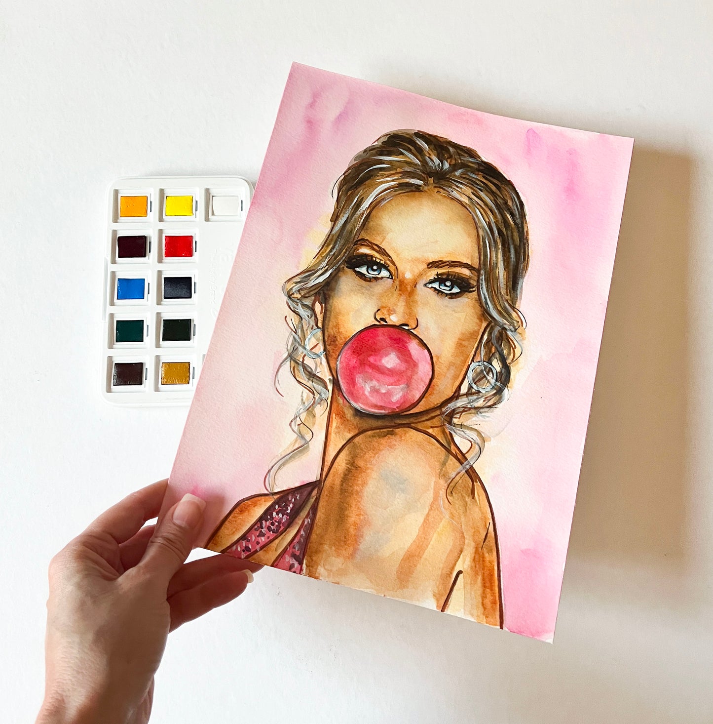 Gisele Bündchen, ORIGINAL Watercolor Painting, Artwork by Svetlana Pelin