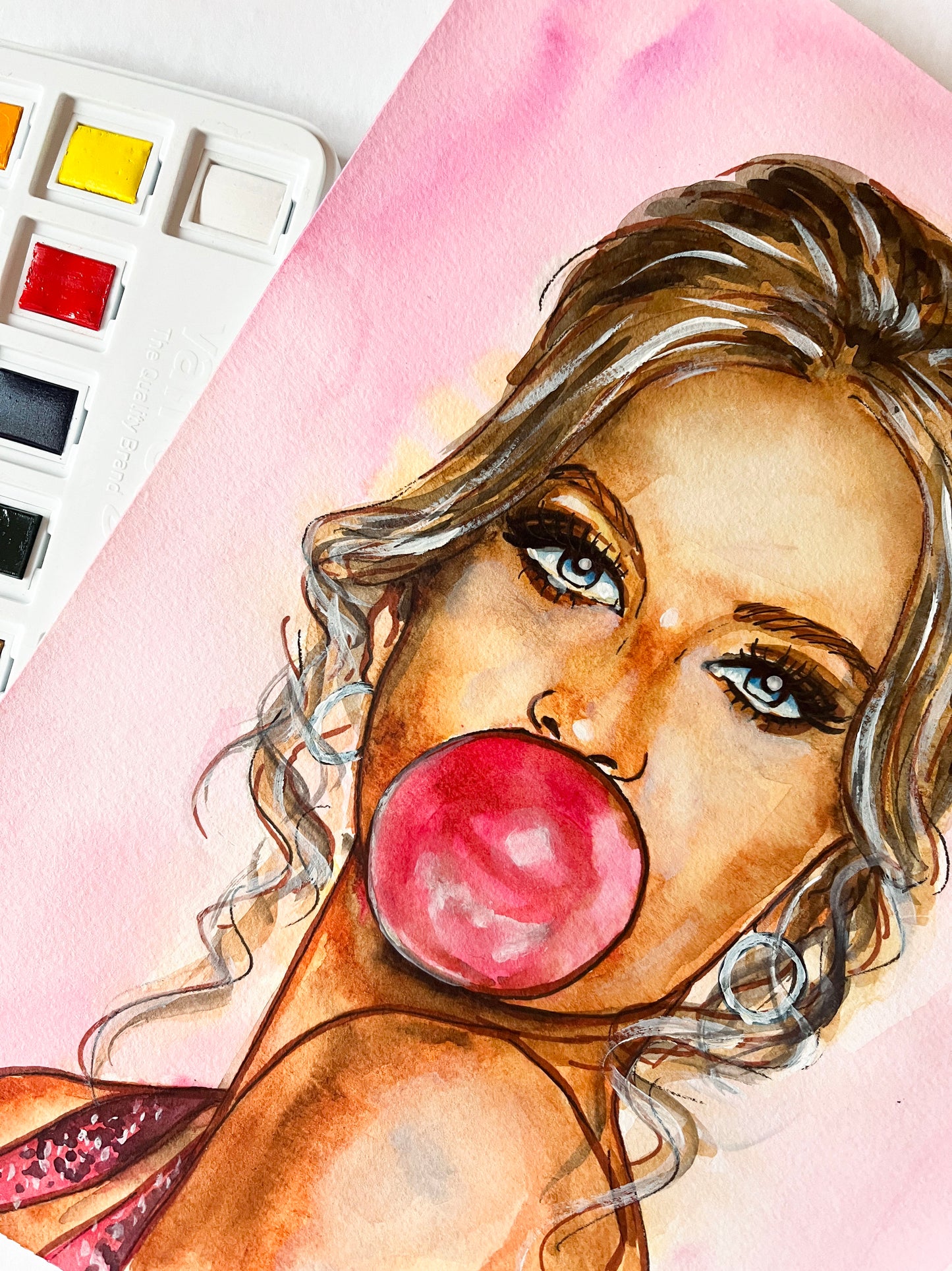 Gisele Bündchen, ORIGINAL Watercolor Painting, Artwork by Svetlana Pelin