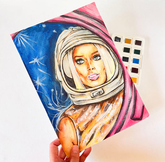 Margot Robbie, ORIGINAL Watercolor Painting, Artwork by Svetlana Pelin