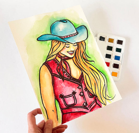 Margot Robbie, ORIGINAL Watercolor Painting, Artwork by Svetlana Pelin