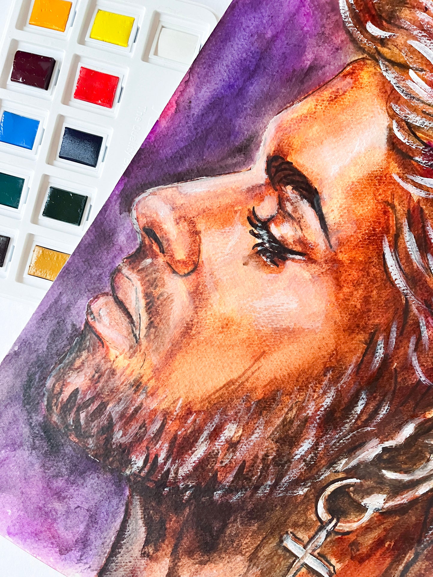 George Michael, GM, ORIGINAL Watercolour Painting, Artwork by Svetlana Pelin