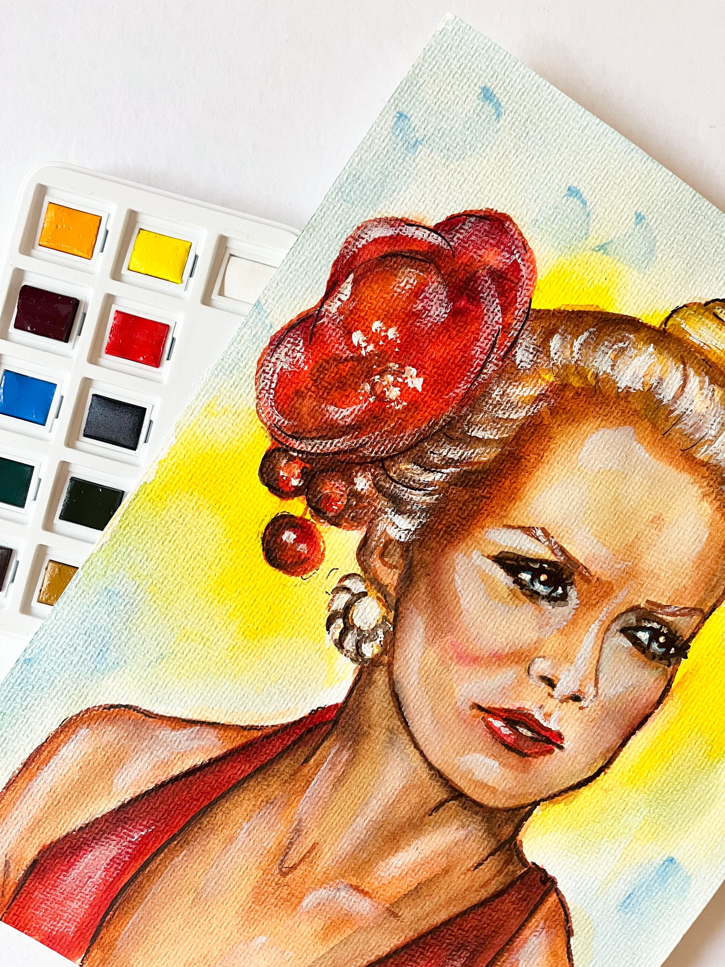 Goldie Hawn, Overboard, ORIGINAL Watercolor Painting,Artwork by Svetlana Pelin
