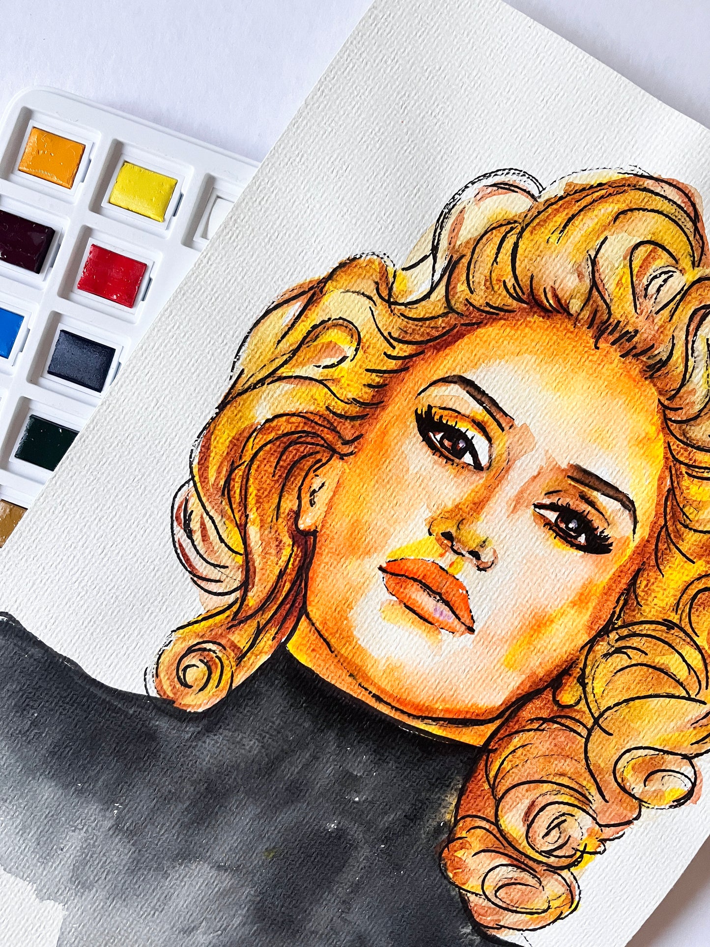 Gwen Stefani, ORIGINAL Watercolor Painting, Artwork by Svetlana Pelin