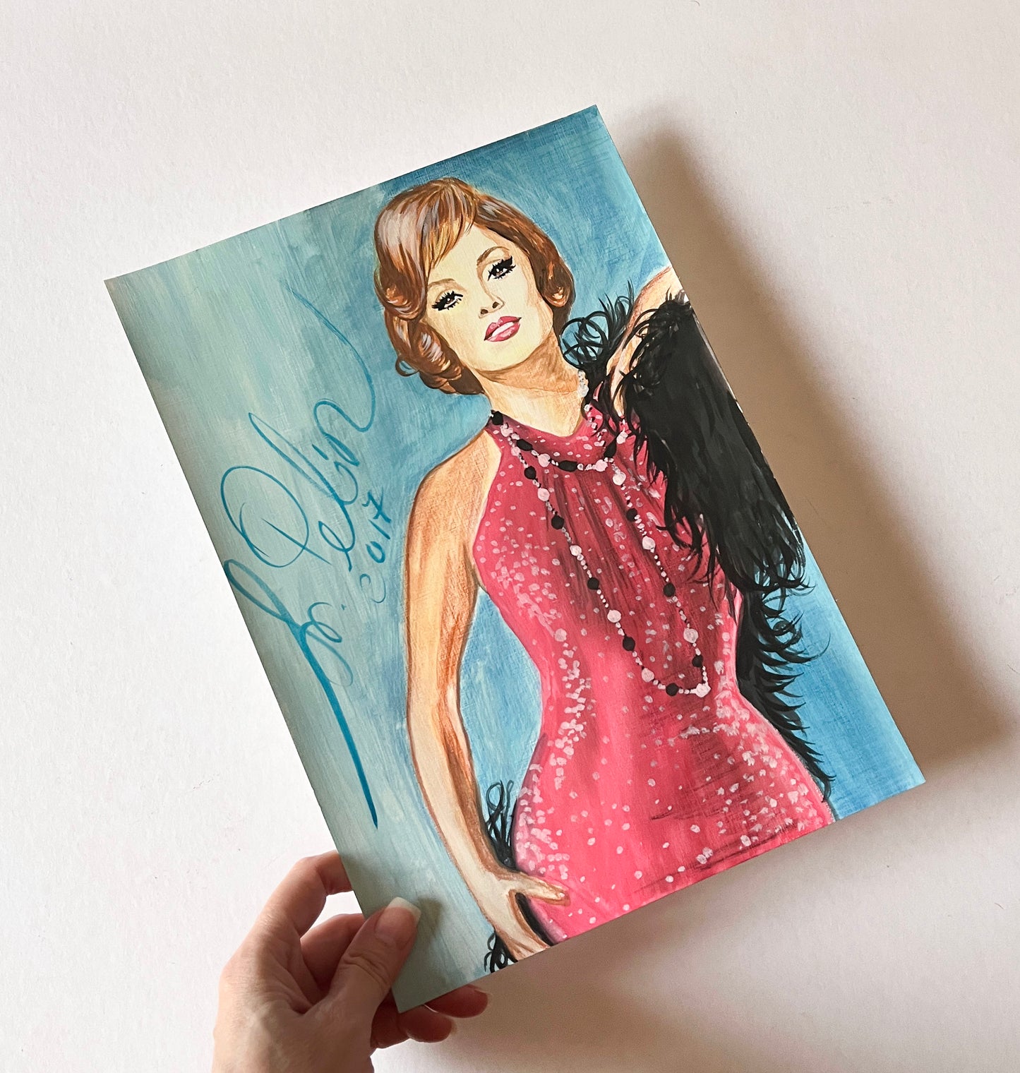 Gina Lollobrigida, ORIGINAL Watercolor pencils drawing, Artwork by Svetlana Pelin