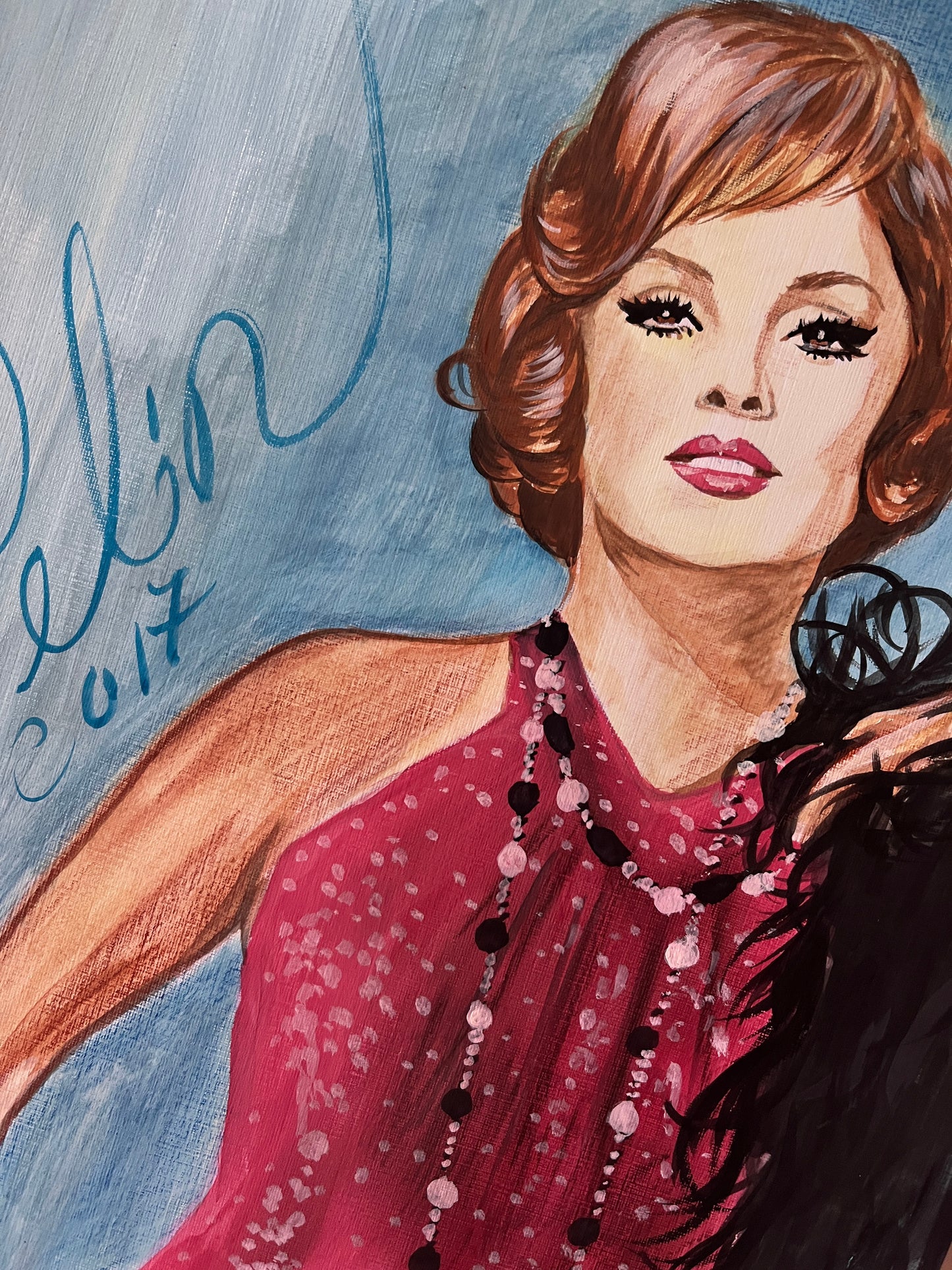 Gina Lollobrigida, ORIGINAL Watercolor pencils drawing, Artwork by Svetlana Pelin