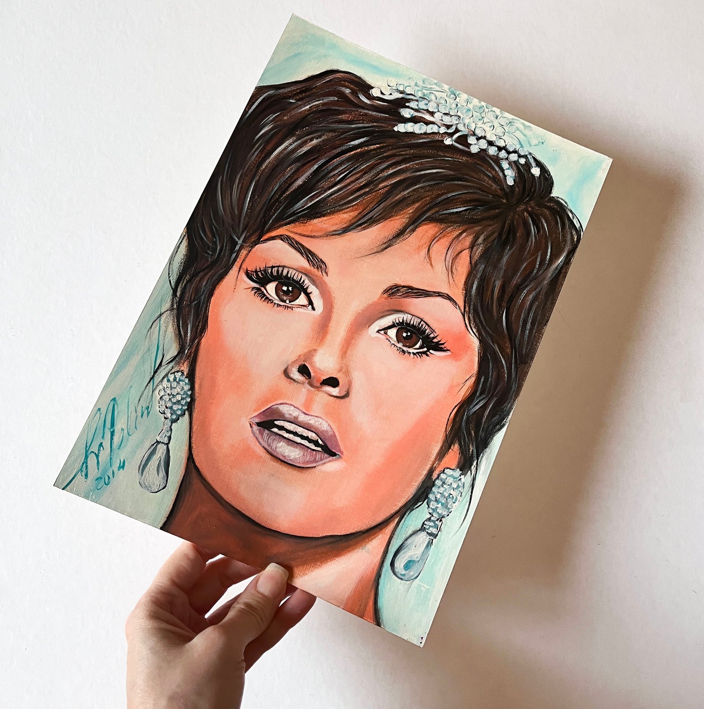 Gina Lollobrigida, Bride, Come September, ORIGINAL Oil Painting, Artwork by Svetlana Pelin